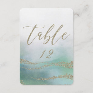 Numéros de table de mariage élégants à l'aquarelle