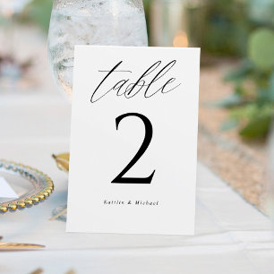 Numéros de table de mariage élégants modernes