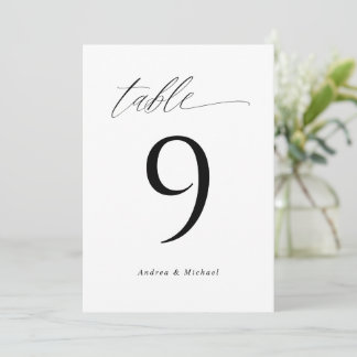 Numéros de Table de Mariage Élégants Modernes 5x7
