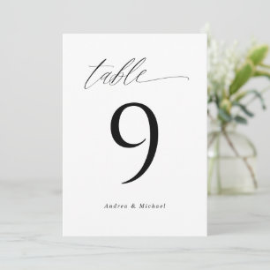 Numéros de Table de Mariage Élégants Modernes 5x7