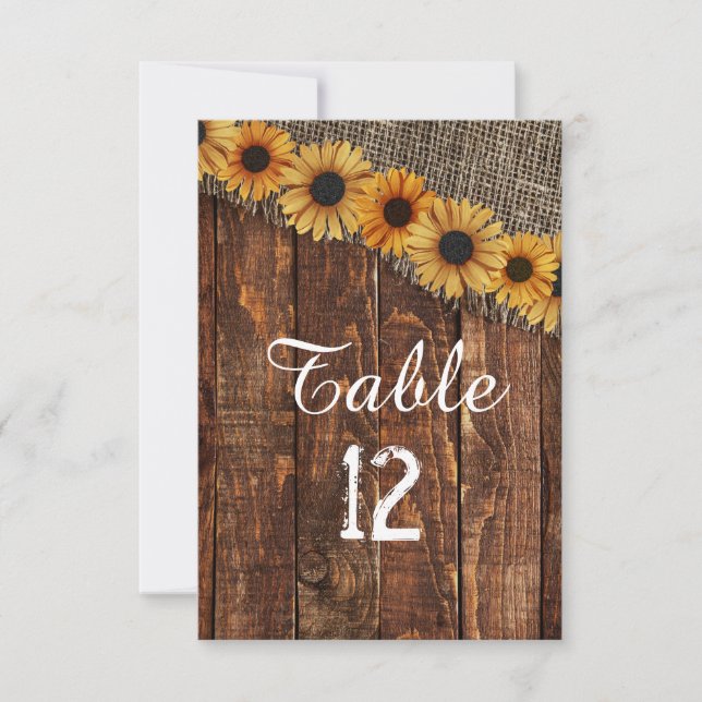 Numéros de table de mariage en bois rustique et to (Devant)