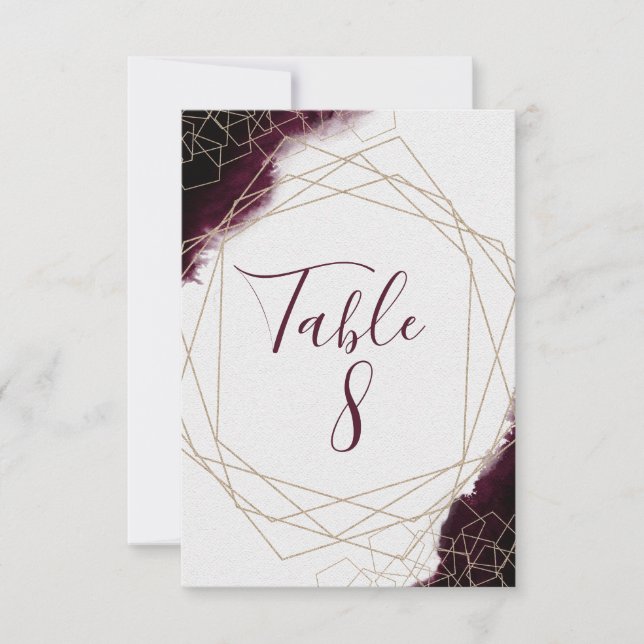 Numéros de table de mariage encadrés aquarelle Bou (Devant)