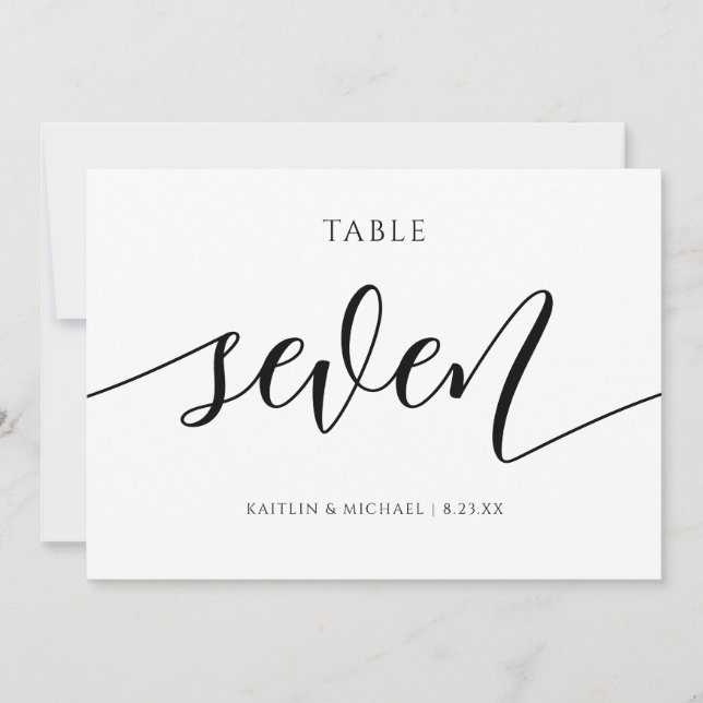 Numéros de table de mariage moderne - Calligraphie (Devant)