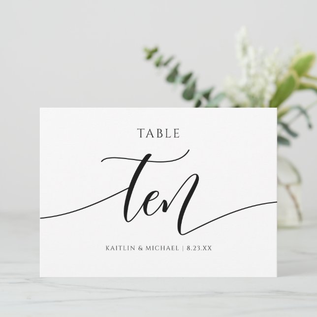 Numéros de table de mariage moderne - Calligraphie (Debout devant)