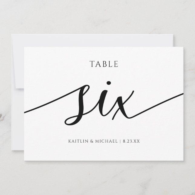 Numéros de table de mariage moderne - Calligraphie (Devant)