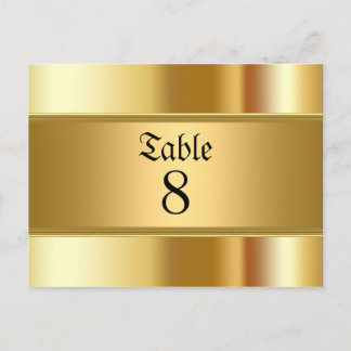 Numéros de table de mariage Or
