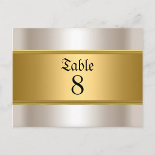 Numéros de table de mariage Or Sépia