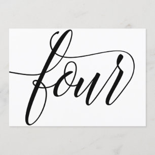Numéros de table de mariage - Typographie Luxe - N