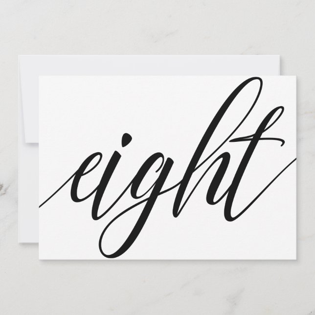 Numéros de table de mariage - Typographie Luxe - N (Devant)