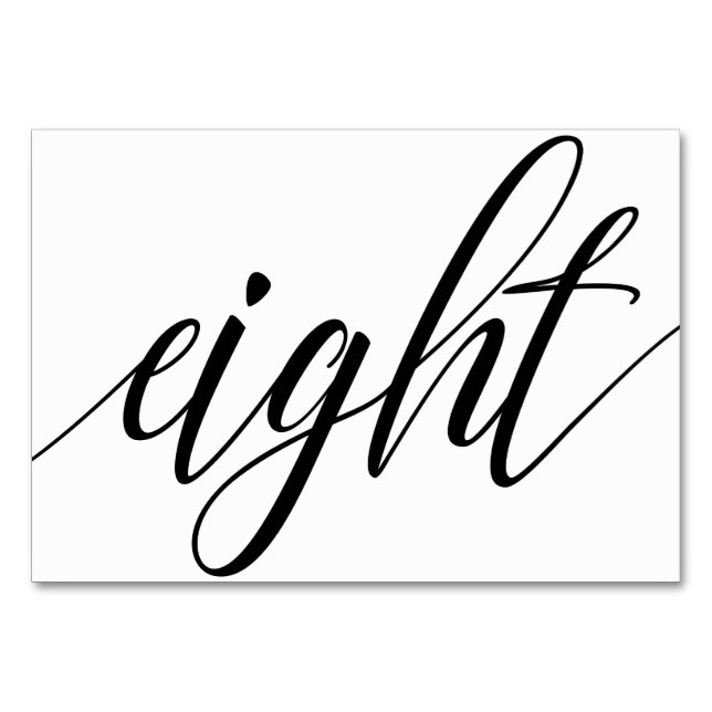 Numéros de table de mariage - Typographie Luxe (No (Devant)