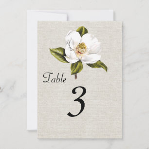 Numéros de table de réception Chic Southern Magnol