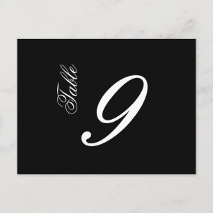 Numéros de table de script classique (blanc/noir)