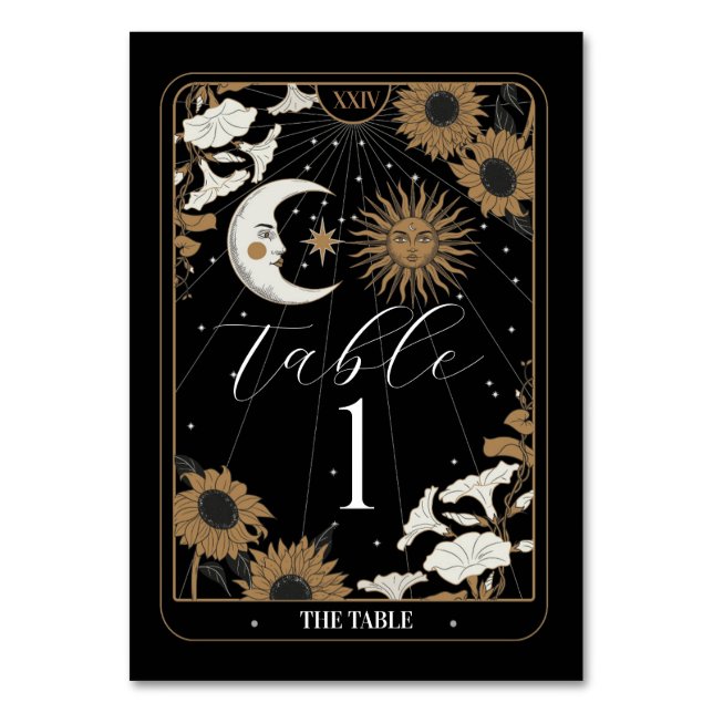 Numéros de table de Tarot Mariage Sun Moon Cartes  (Par défaut)