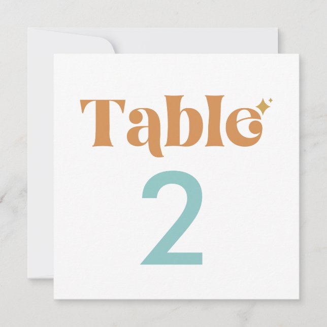 Numéros de table doubles faces Modern Retro (Devant)