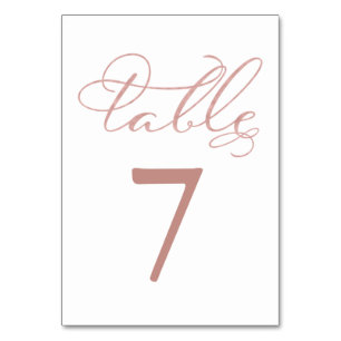 Numéros de table Élégant feuilletage or rose pou