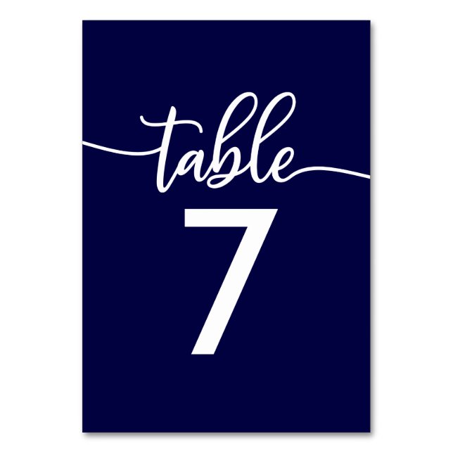 Numéros de table | Elégant Mariage bleu marine (Par défaut)