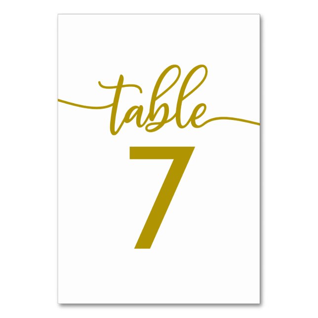 Numéros de table | Elegant Mariage de script Gold (Par défaut)