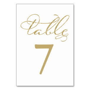Numéros de table   Élégant Mariage Gold Foil