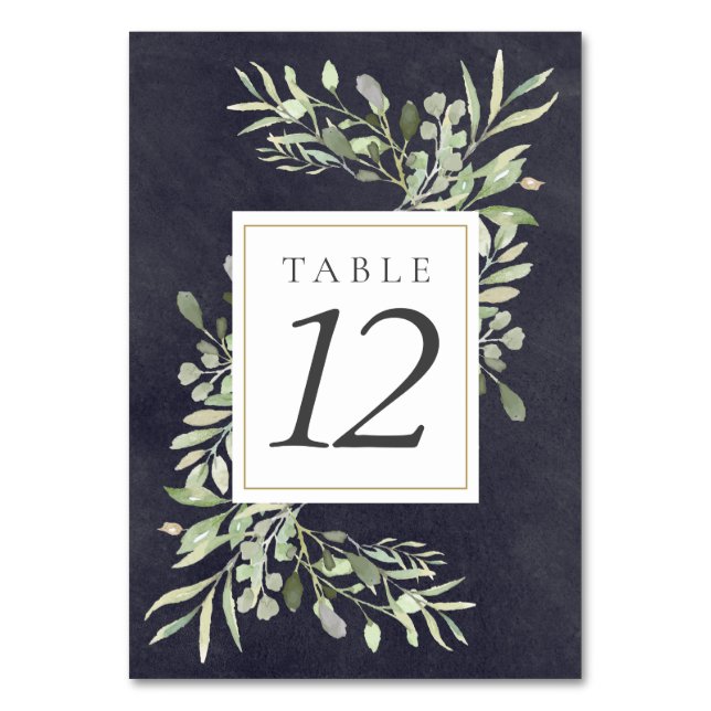 Numéros de table en ardoise à motif de verdure à l (Dos)