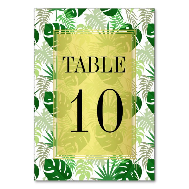Numéros de table | Exotic Green Feuilles tropicaux (Par défaut)