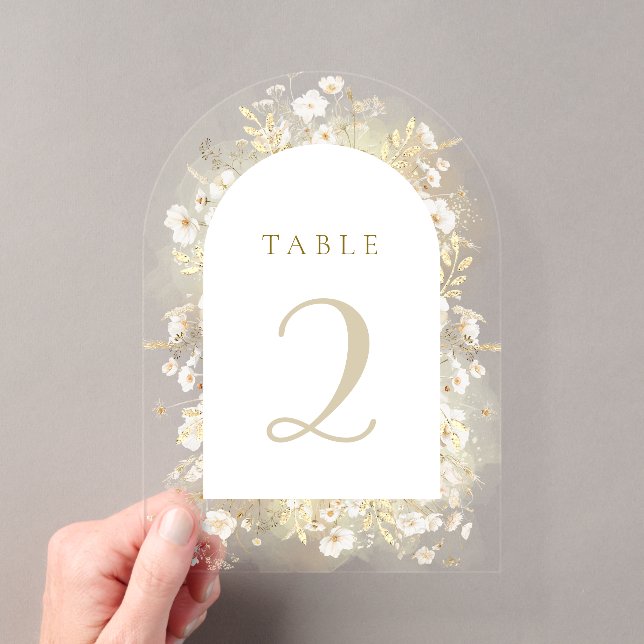 numéros de table fleurs blanches jaunes (In situ (ordinateur de poche))