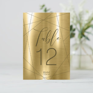 Numéros de table géométrique métallique Gold ID648