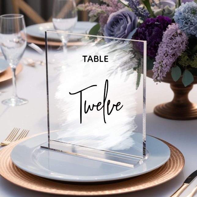 Numéros de table mariage blanc chic et élégant (Créateur téléchargé)