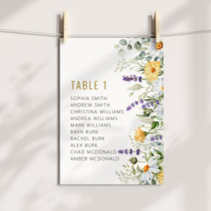 Numéros de table Mariage Chamomile & Eucalyptus