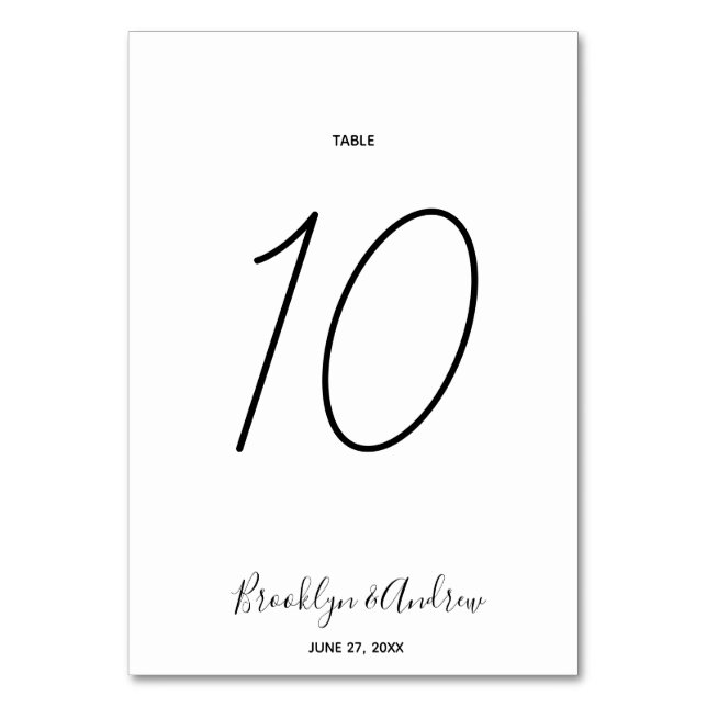 Numéros de table Mariage de script simple (Par défaut)