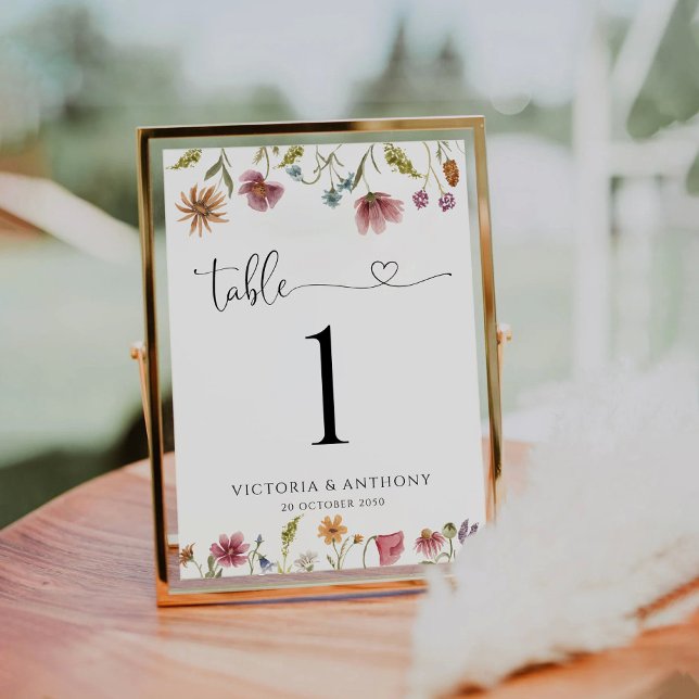 Numéros de table Mariage fleur sauvage (Créateur téléchargé)