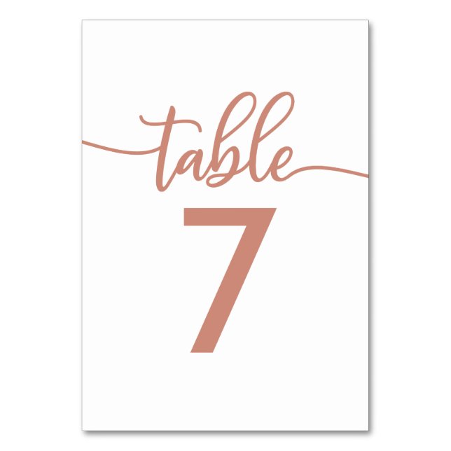 Numéros de table | Mariage Rose en cuivre or (Par défaut)