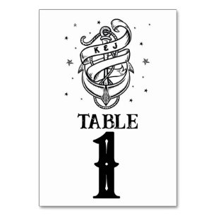 Numéros de table Mariage Tatouage Traditionnel Anc