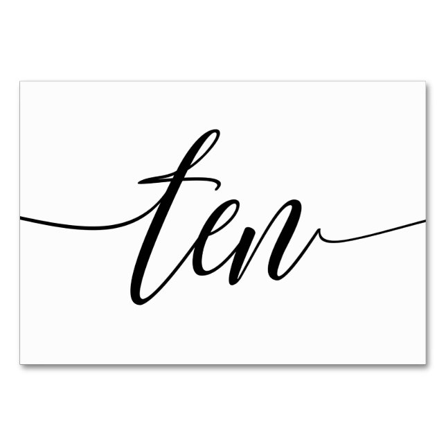 Numéros de table mariage - Typographie de luxe (No (Devant)