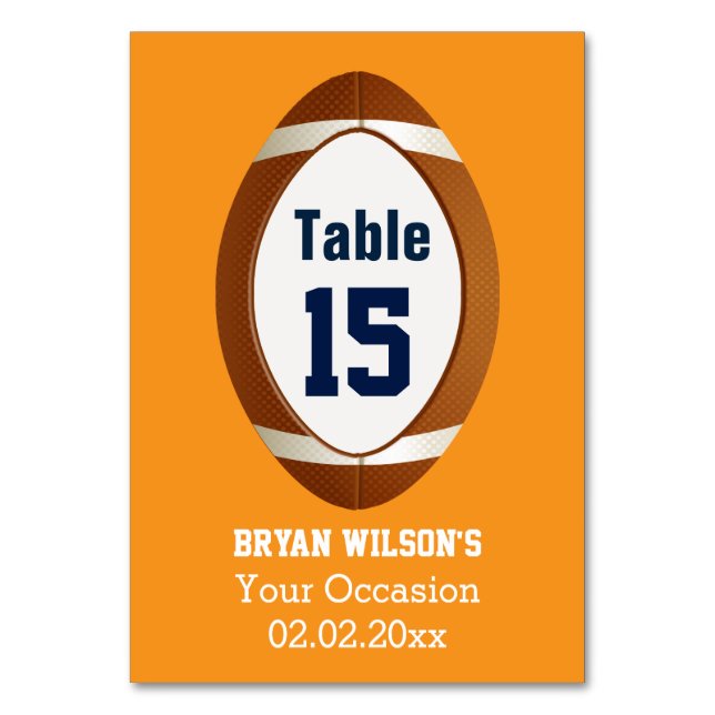 Numéros de table personnalisés Sports Party footba (Par défaut)