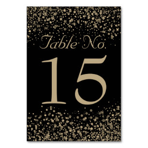 Numéros de table pour mariage Champagne Gold Con