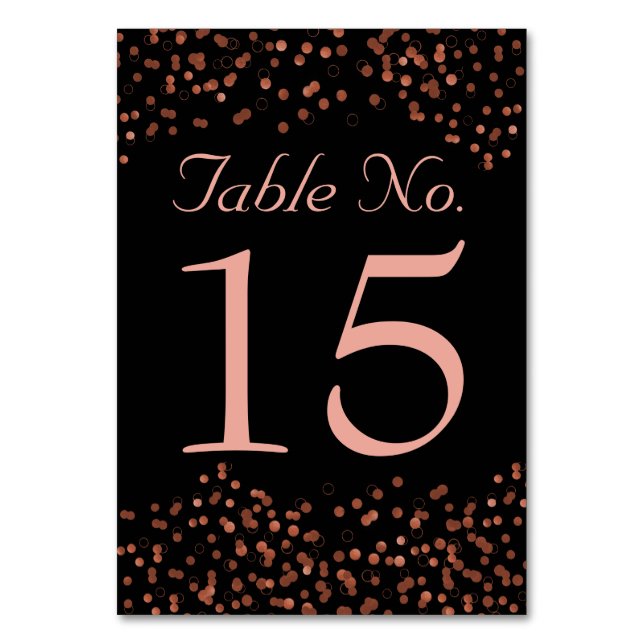 Numéros de table pour mariage | Points Confetti Or (Par défaut)