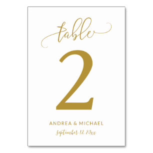 Numéros de table pour mariage Script de rebond (
