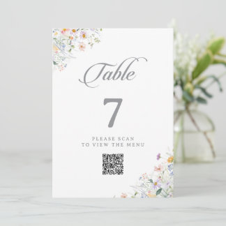 Numéros de table QR Code Jardin Fantaisiste de Fle