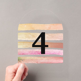 Numéros de table translucides élégants