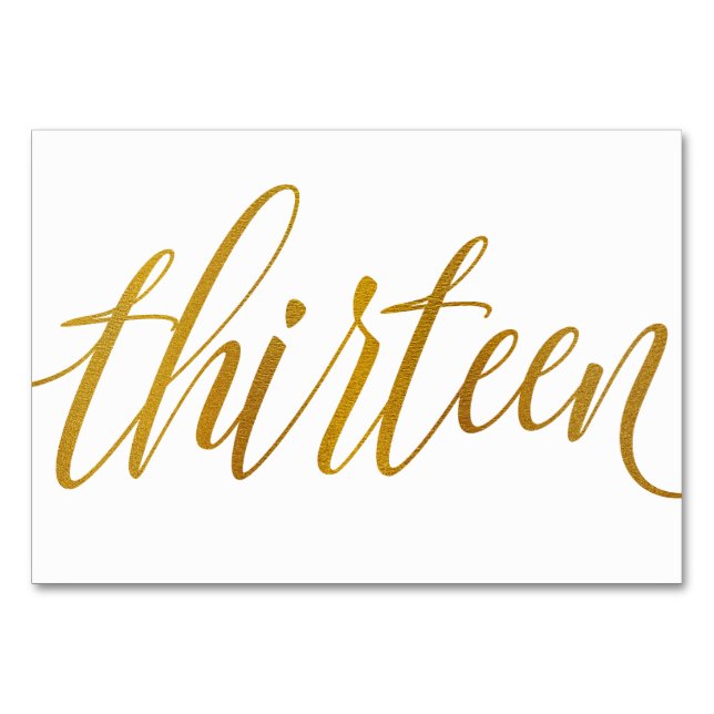 Numéros de table - Typographie Luxe - Faux papier  (Devant)
