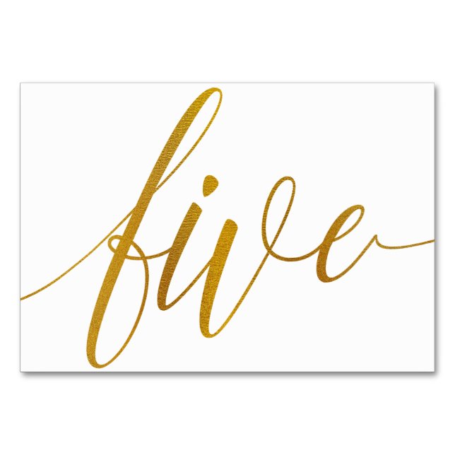 Numéros de table - Typographie Luxe (Faux Papier D (Devant)