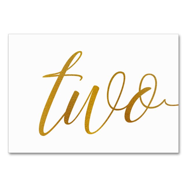 Numéros de table - Typographie Luxe (Faux Papier D (Devant)