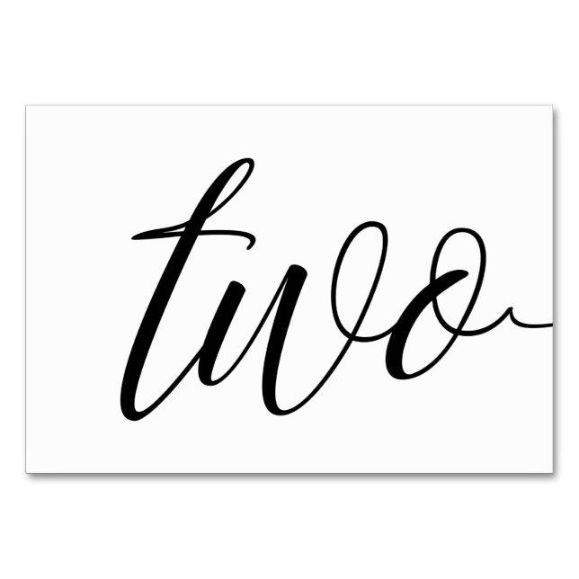 Numéros de table - Typographie Luxe (Noir) 2 (Devant)