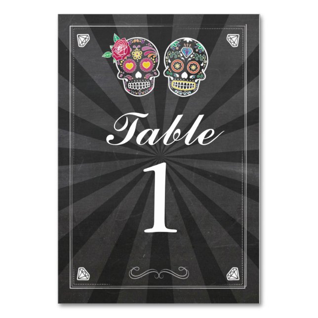 Numéros de tableau Cartes de crâne de sucre Mariag (Par défaut)