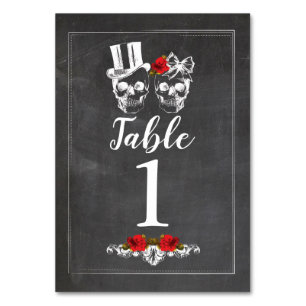 Numéros de tableau Crânes de sucre Mariages Cartes