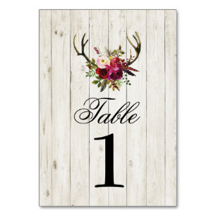 Numéros de tableau Mariage Antlers Stag Cartes rus