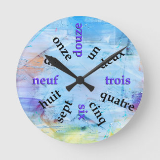 Numéros francophones Horloge Abstraite ronde de pe