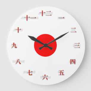 Numéros japonais Grande horloge murale