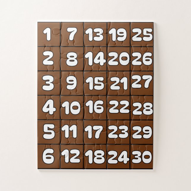 Numéros puzzle 1 à 30 numéros (Vertical)