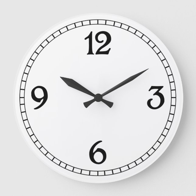Numéros rétro Horloge murale blanche noire (Recto)